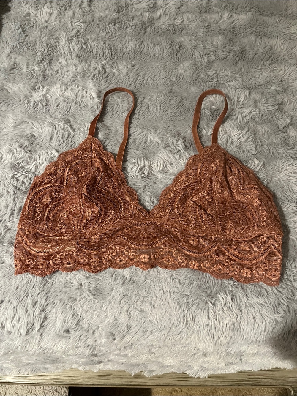 Express Lace Bralette in Rust Orange